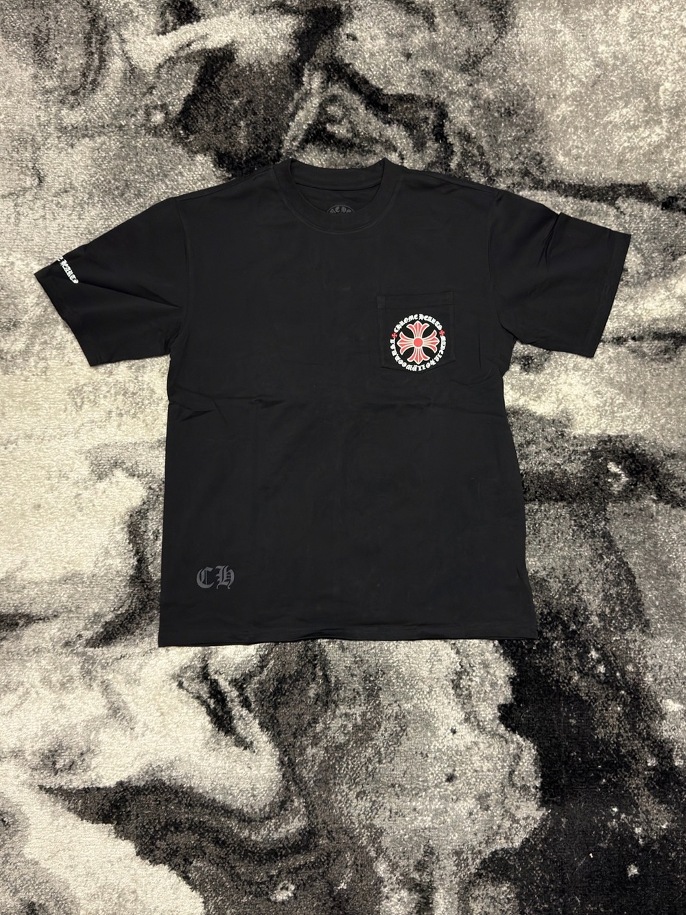 Chrome Hearts Red Cross Black T-Shirt Men Size Medium or Large